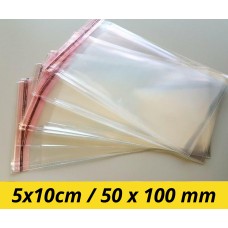 Caurspīdīgas plēves kabatiņas aizlīmējamas 5x10 cm, 500 gab.