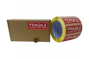 200 Fragile uzlīmes Handle with care uzlīmes 90x35 mm
