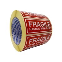 200 Fragile uzlīmes Handle with care uzlīmes 90x35 mm 200 Fragile uzlīmes Handle with care uzlīmes 90x35 mm