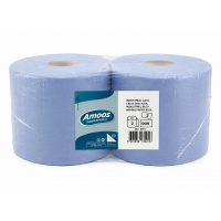 Industriālais papīrs Amoos Professional zils, 2 slāņi, 300 m, 909 loksnes (2 ruļļi)