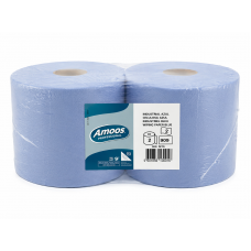 Industriālais papīrs Amoos Professional zils, 2 slāņi, 300 m, 909 loksnes (2 ruļļi)