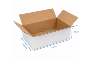 Kartona kaste 410×300×120 mm, balta