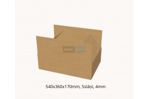 Kartona kaste 540x360x170mm, 5slāņi, 4mm