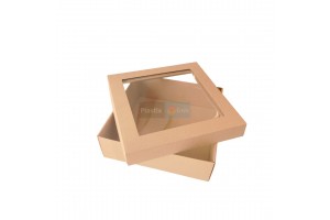 Kartona kaste ar logu un vāku 180x180x80 mm