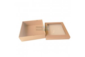 Kartona kaste ar logu un vāku 180x180x80 mm