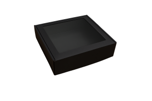 Kartona kaste ar logu melna 215x195x70 mm