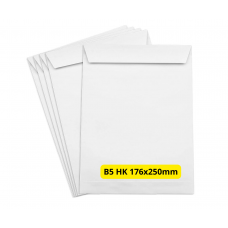 Papīra Aploksnes B5 HK 176x250mm baltas, 500gab