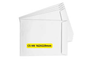 Papīra Aploksnes C5 HK 162X229mm baltas, 500gab