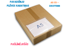 Pavadzīmju plēves kabatiņas A5/C5 - 235x175mm - 100gab