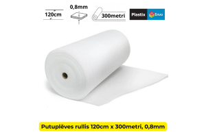 Putu plēve 1.2m x 300 metri, 0.8mm