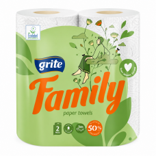 Roku dvieļi papīra dvieļi GRITE Family 2k.2r.