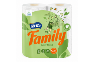 Roku dvieļi papīra dvieļi GRITE Family 2k.2r.