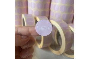 1000 ROZĀ PALDIES uzlīmes, Apaļas formas, izmērs 25mm