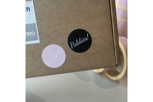 1000 ROZĀ PALDIES uzlīmes, Apaļas formas, izmērs 25mm