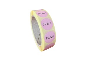 1000 ROZĀ PALDIES uzlīmes, Apaļas formas, izmērs 25mm 1000 ROZĀ PALDIES uzlīmes, Apaļas formas, izmērs 25mm