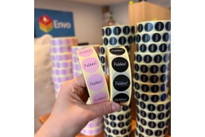 1000 Melnas PALDIES uzlīmes, Apaļas formas, izmērs 25mm
