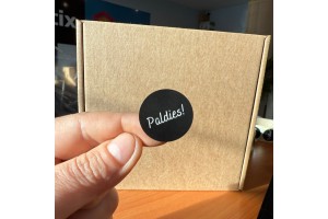 1000 Melnas PALDIES uzlīmes, Apaļas formas, izmērs 25mm