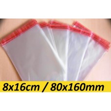 Caurspīdīgas plēves kabatiņas aizlīmējamas  8x16 cm - 500gab.